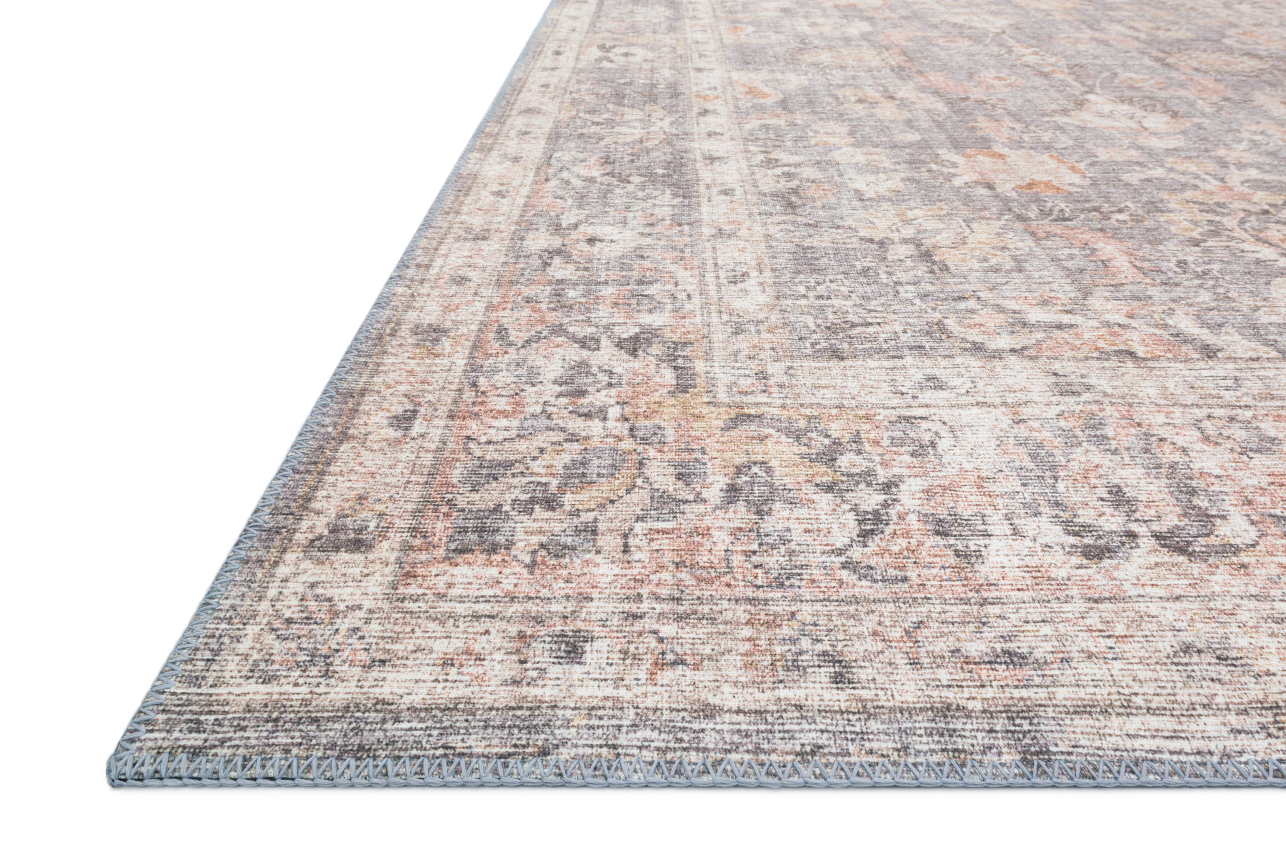 Loloi Skye Grey / Apricot Oval Rug RUGS - synthetic Loloi