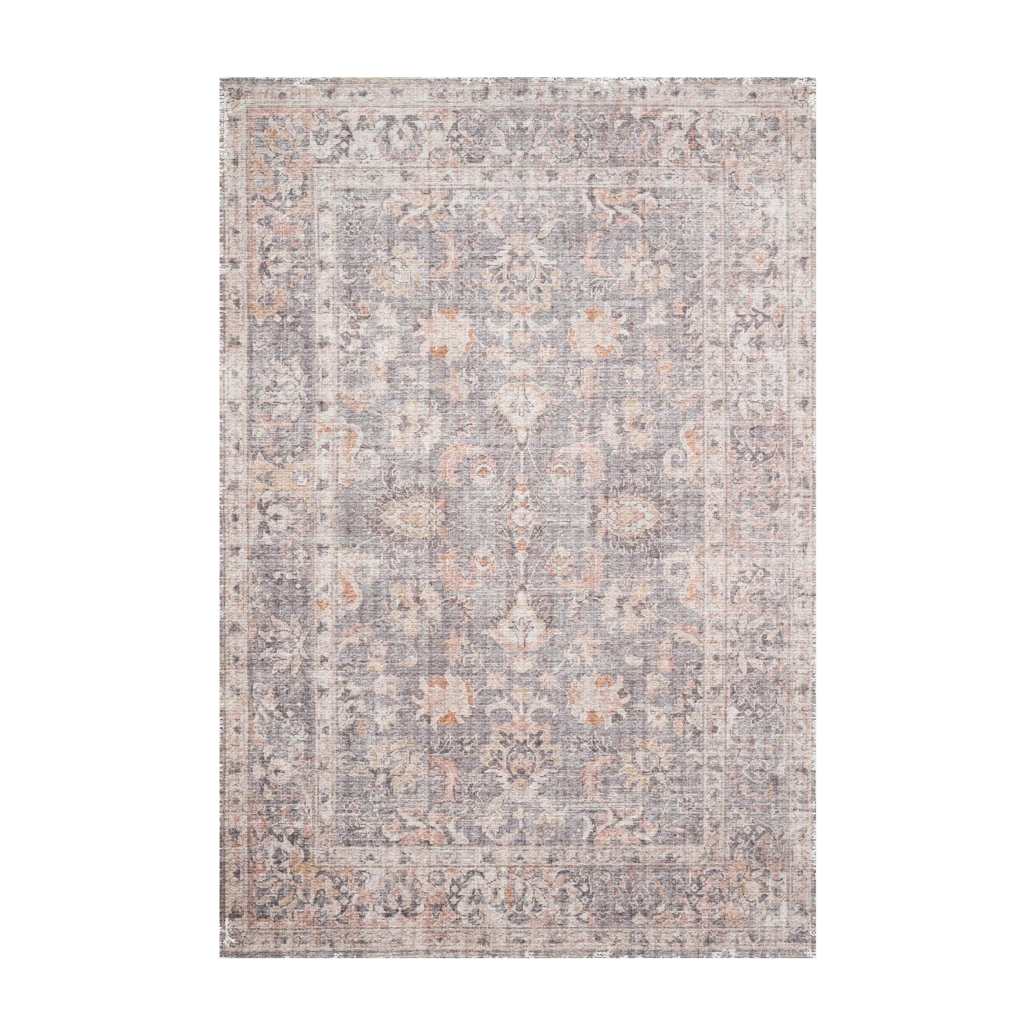 Loloi Skye Grey / Apricot Oval Rug RUGS - synthetic Loloi 7' x 9' Oval