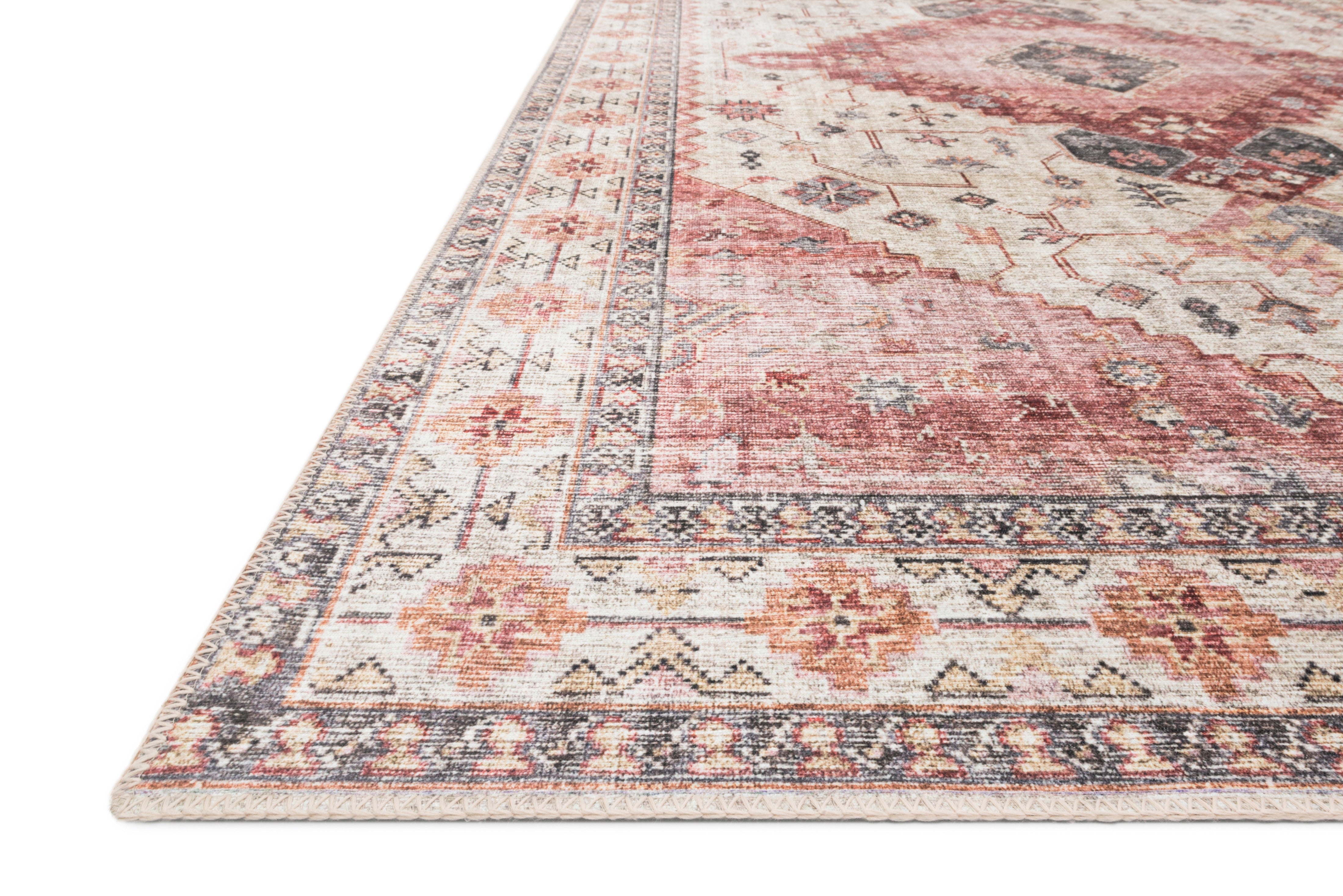 Loloi Skye Ivory / Berry Oval Rug RUGS - synthetic Loloi