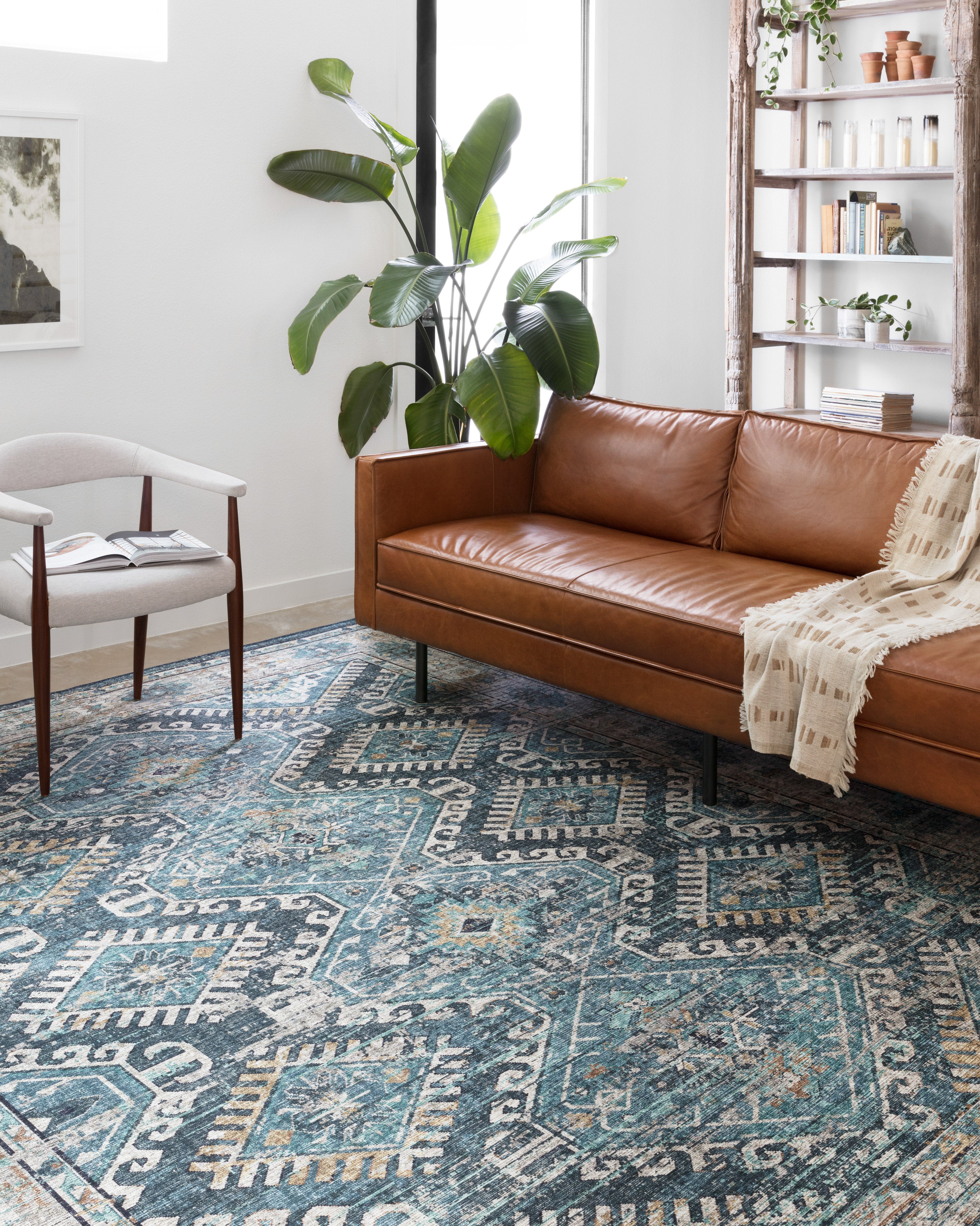 Loloi Skye Denim / Natural Oval Rug RUGS - synthetic Loloi