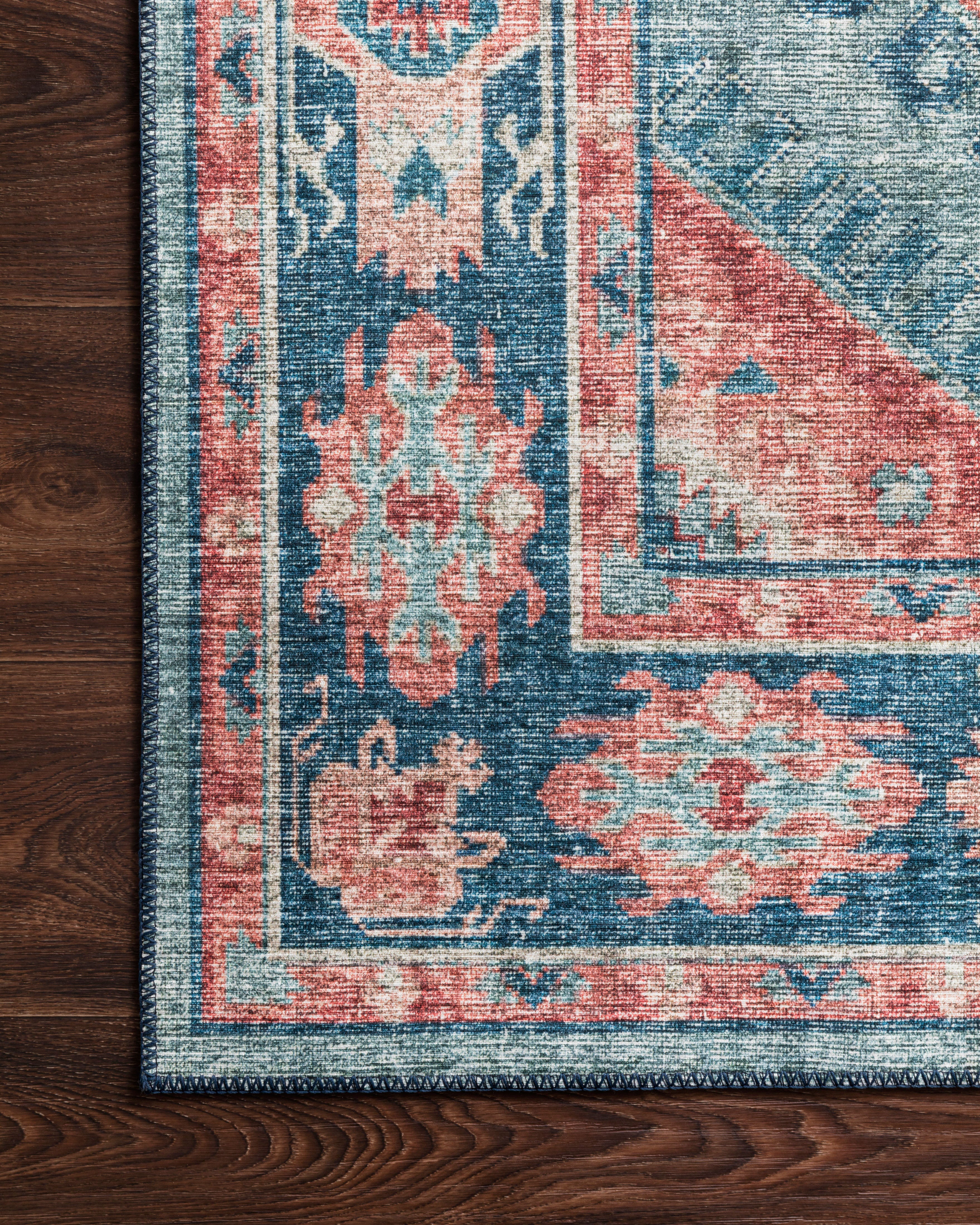 Loloi Skye Turquoise / Terracotta Rug RUGS - synthetic Loloi