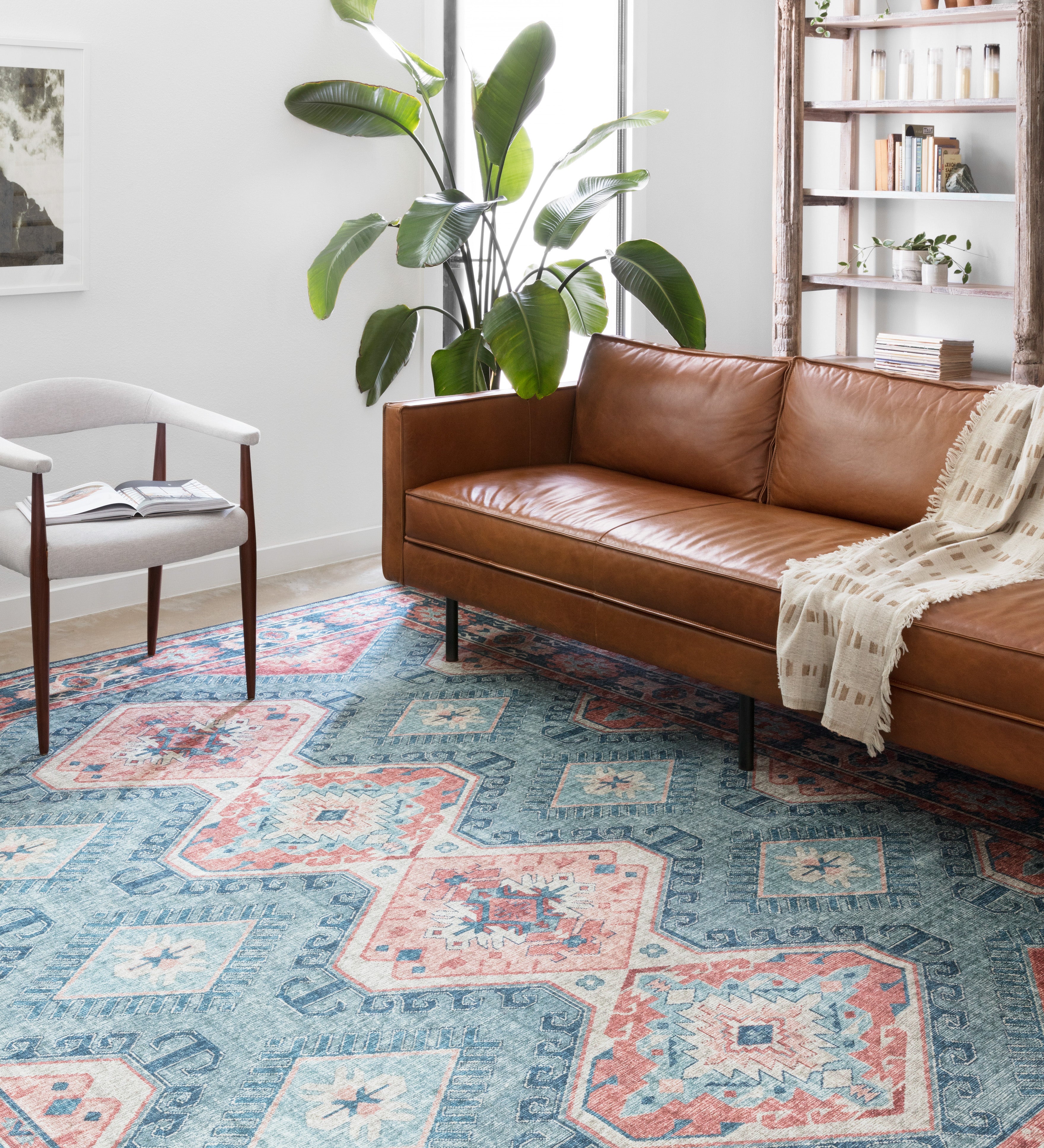 Loloi Skye Turquoise / Terracotta Rug RUGS - synthetic Loloi