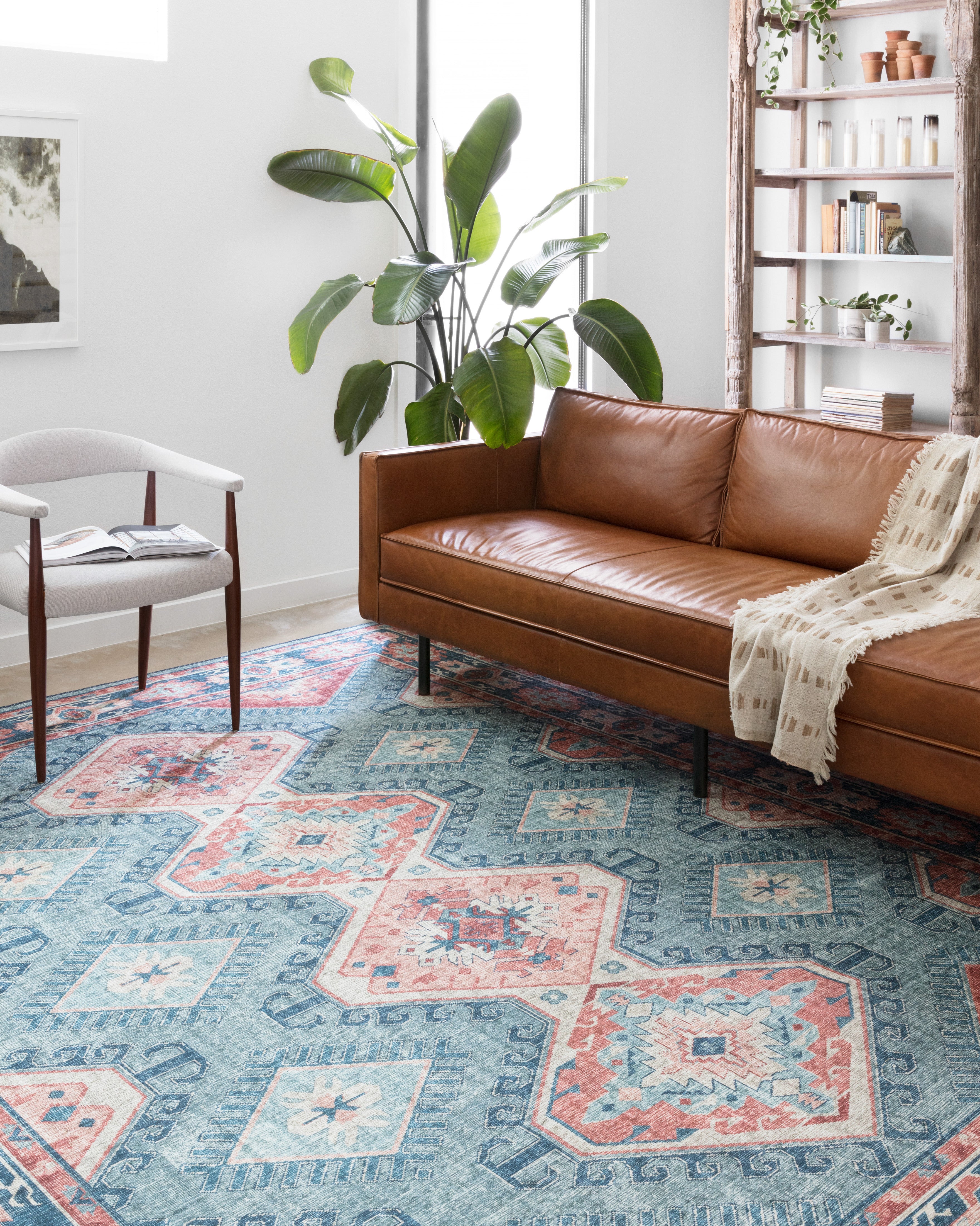 Loloi Skye Turquoise / Terracotta Rug RUGS - synthetic Loloi