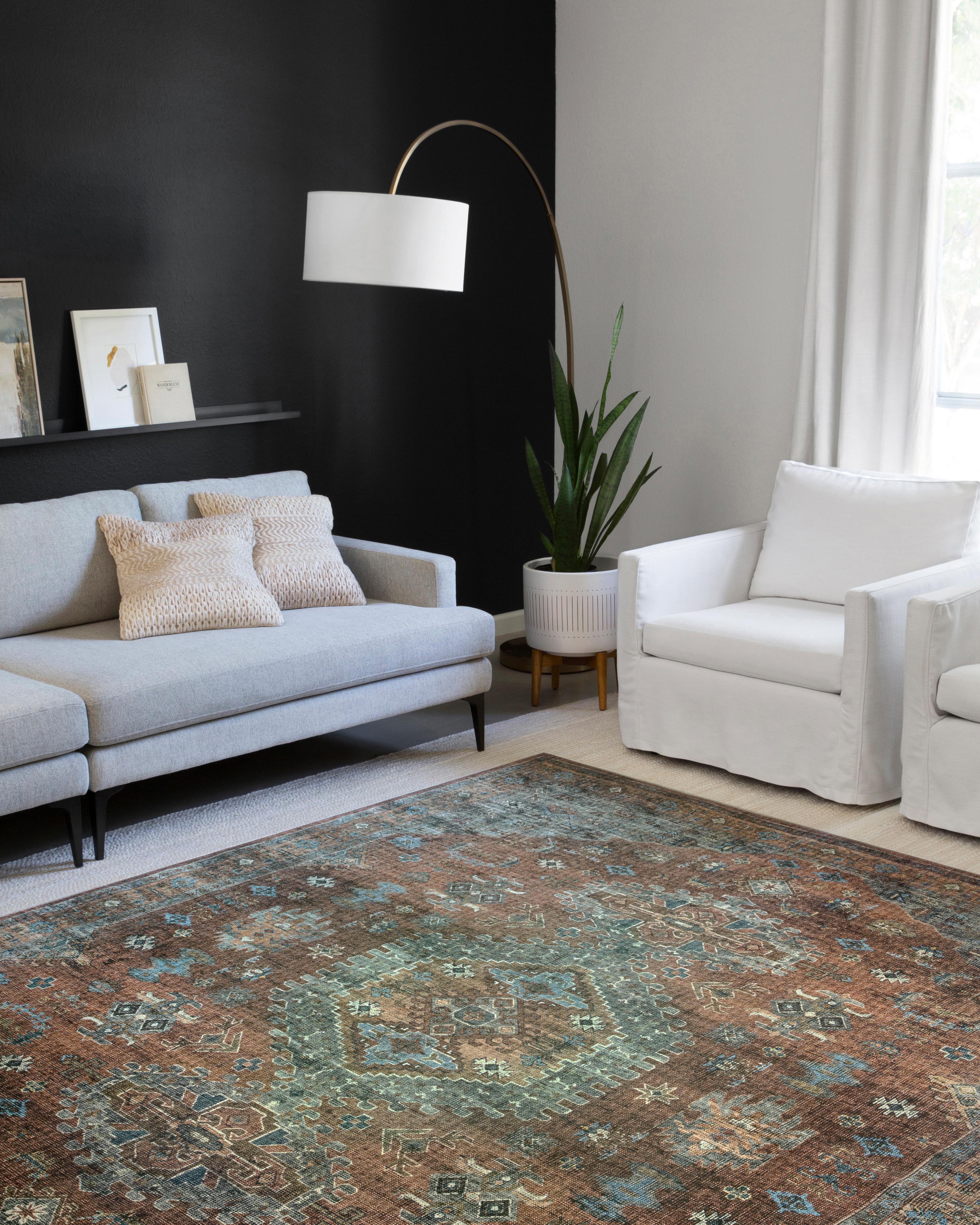 Loloi Skye Terracotta / Sky Oval Rug RUGS - synthetic Loloi