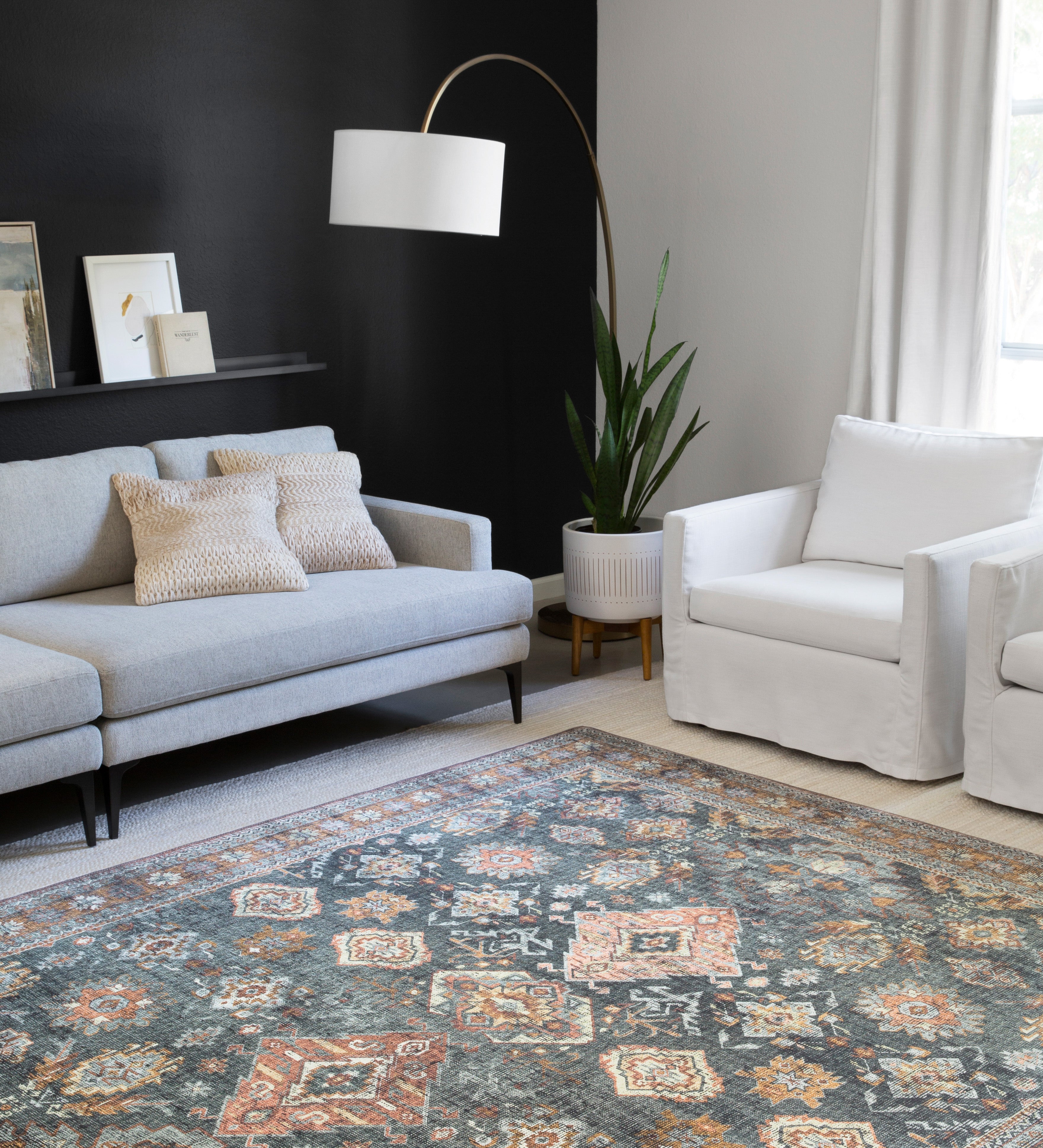 Loloi Skye Sea / Rust Rug RUGS - synthetic Loloi