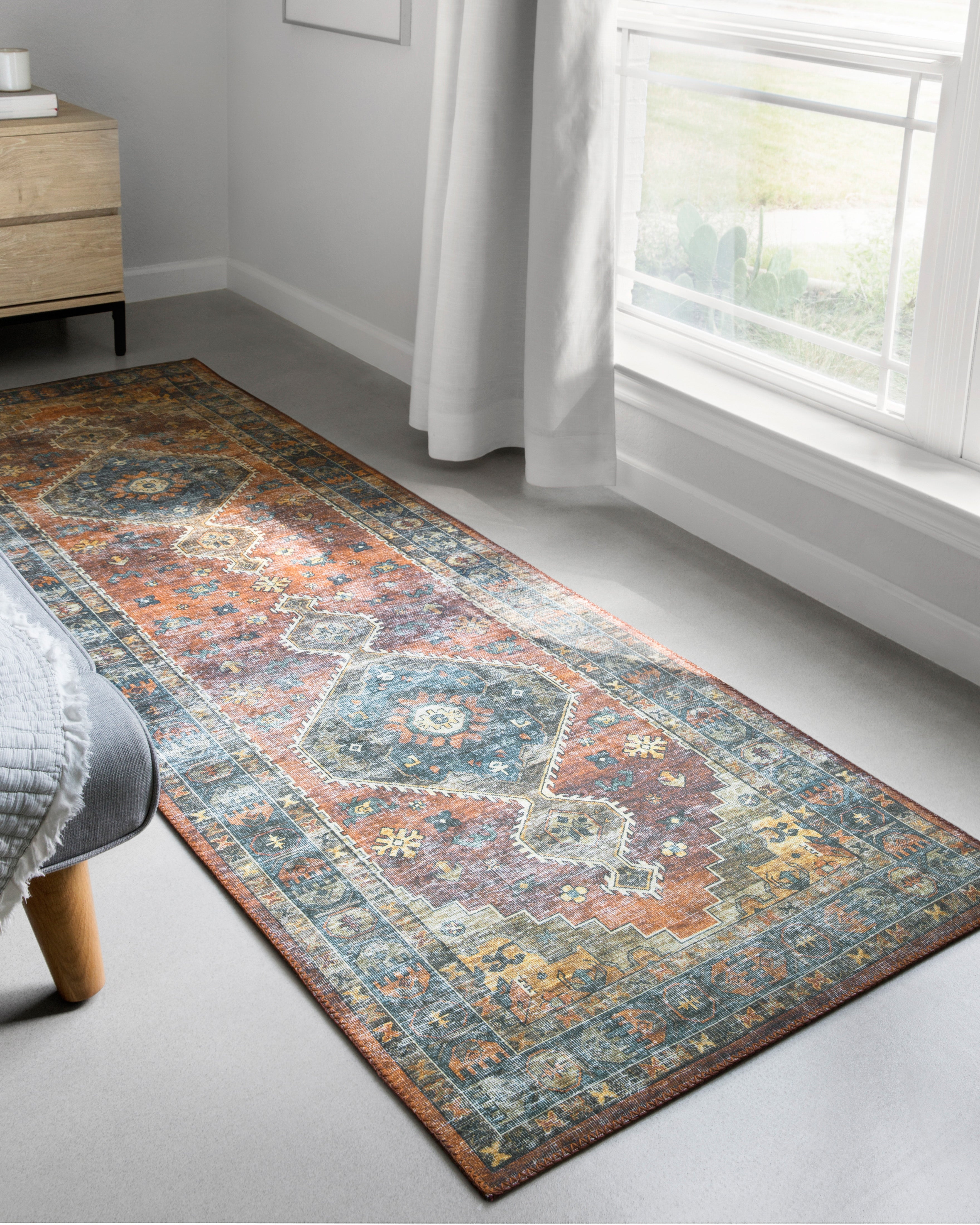 Loloi Skye Rust / Blue Rug RUGS - synthetic Loloi