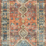 Loloi Skye Rust / Blue Oval Rug RUGS - synthetic Loloi
