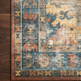 Loloi Skye Rust / Blue Rug RUGS - synthetic Loloi