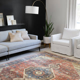 Loloi Skye Rust / Blue Rug RUGS - synthetic Loloi