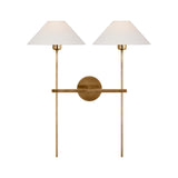 Hackney 25" Double Tail Sconce LIGHTING - sconce Visual Comfort Hand-Rubbed Antique Brass