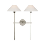 Hackney 25" Double Tail Sconce LIGHTING - sconce Visual Comfort Polished Nickel