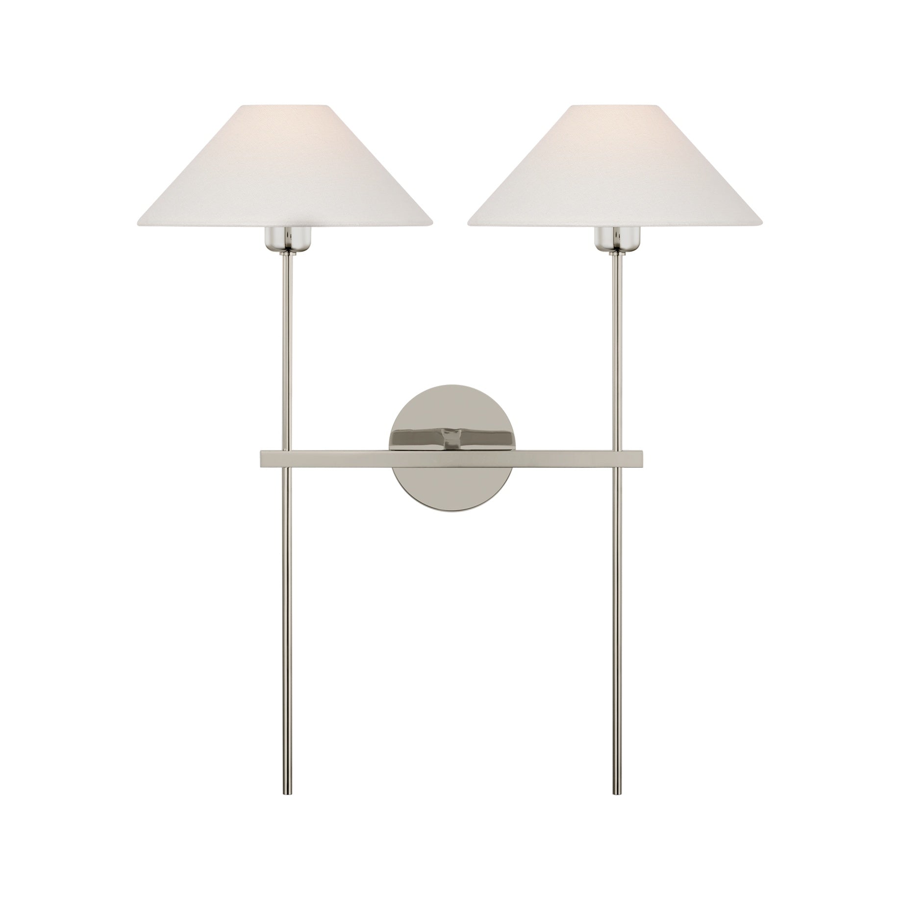 Hackney 25" Double Tail Sconce LIGHTING - sconce Visual Comfort Polished Nickel