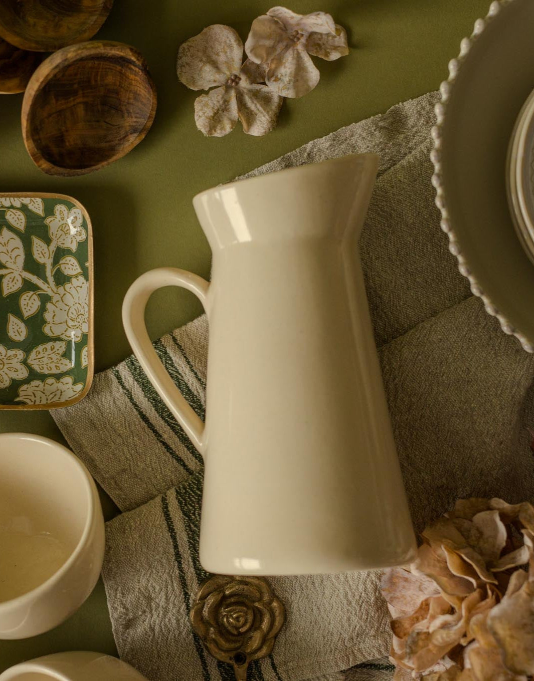 Ceramic Ivory Pitcher - Rug & Weave