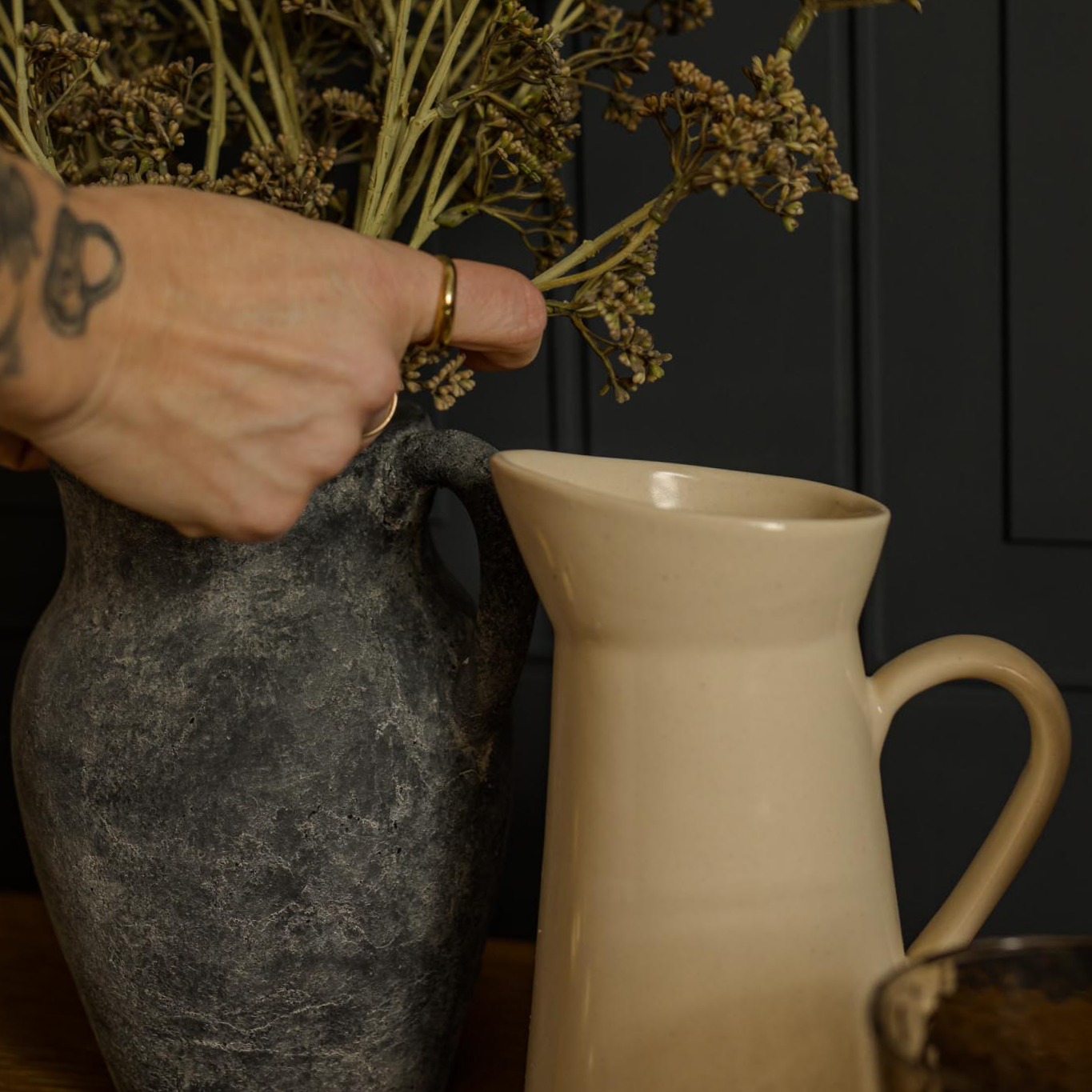 Ceramic Ivory Pitcher - Rug & Weave