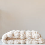 Ivory Faux Fur Throw Blanket- Rug & Weave