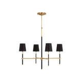 Bryant Large Wrapped Chandelier LIGHTING - chandelier Visual Comfort - Signature Hand-Rubbed Antique Brass and Chocolate Leather 4" x 5.5" x 6" Chocolate Leather