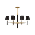 Bryant Wrapped Ring Chandelier LIGHTING - chandelier Visual Comfort - Signature Hand-Rubbed Antique Brass and Chocolate Leather 4" x 5.5" x 6" Chocolate Leather