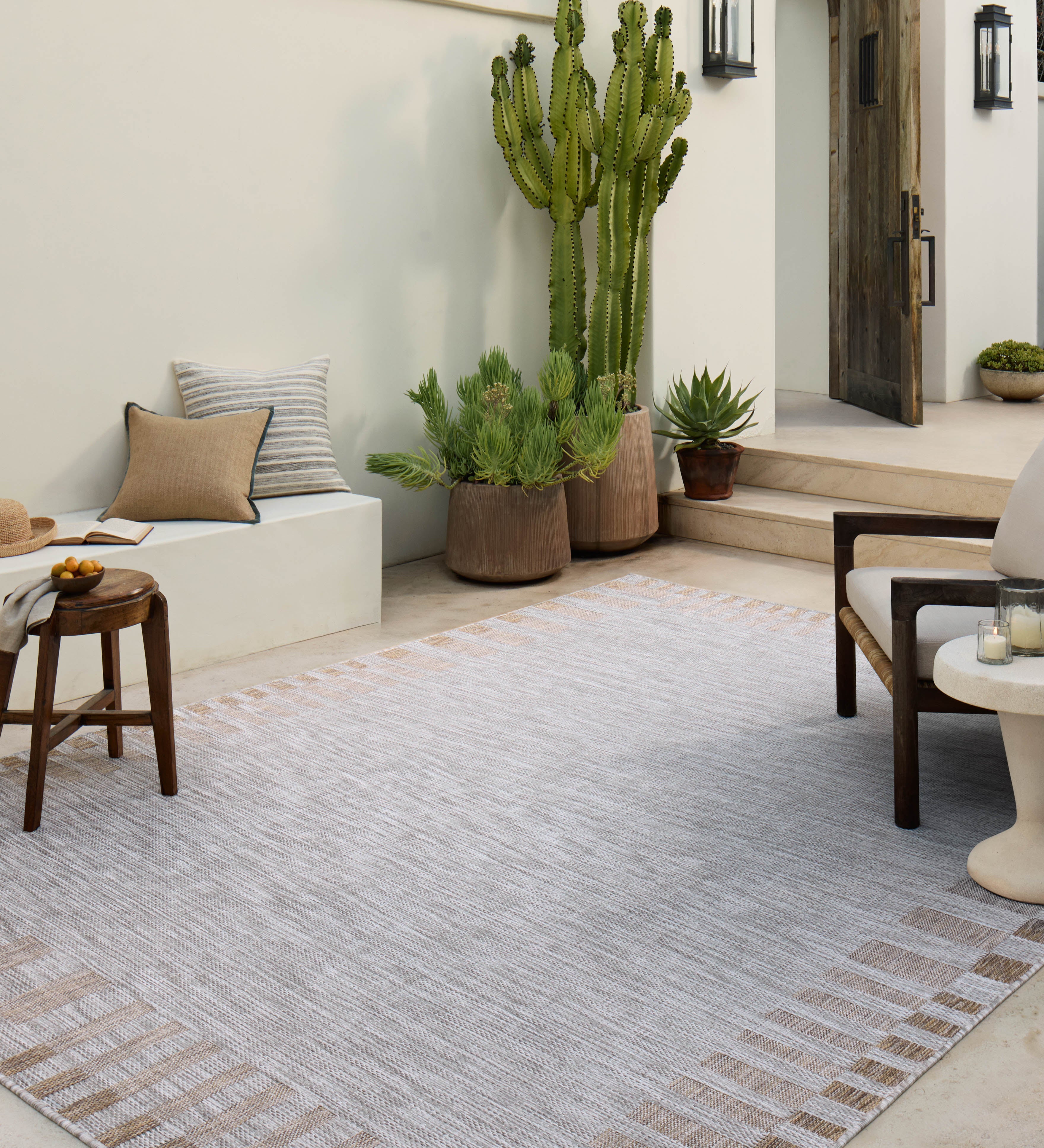 Amber Lewis x Loloi Topanga Silver / Natural Rug 5-Rugs - indoor/outdoor Loloi
