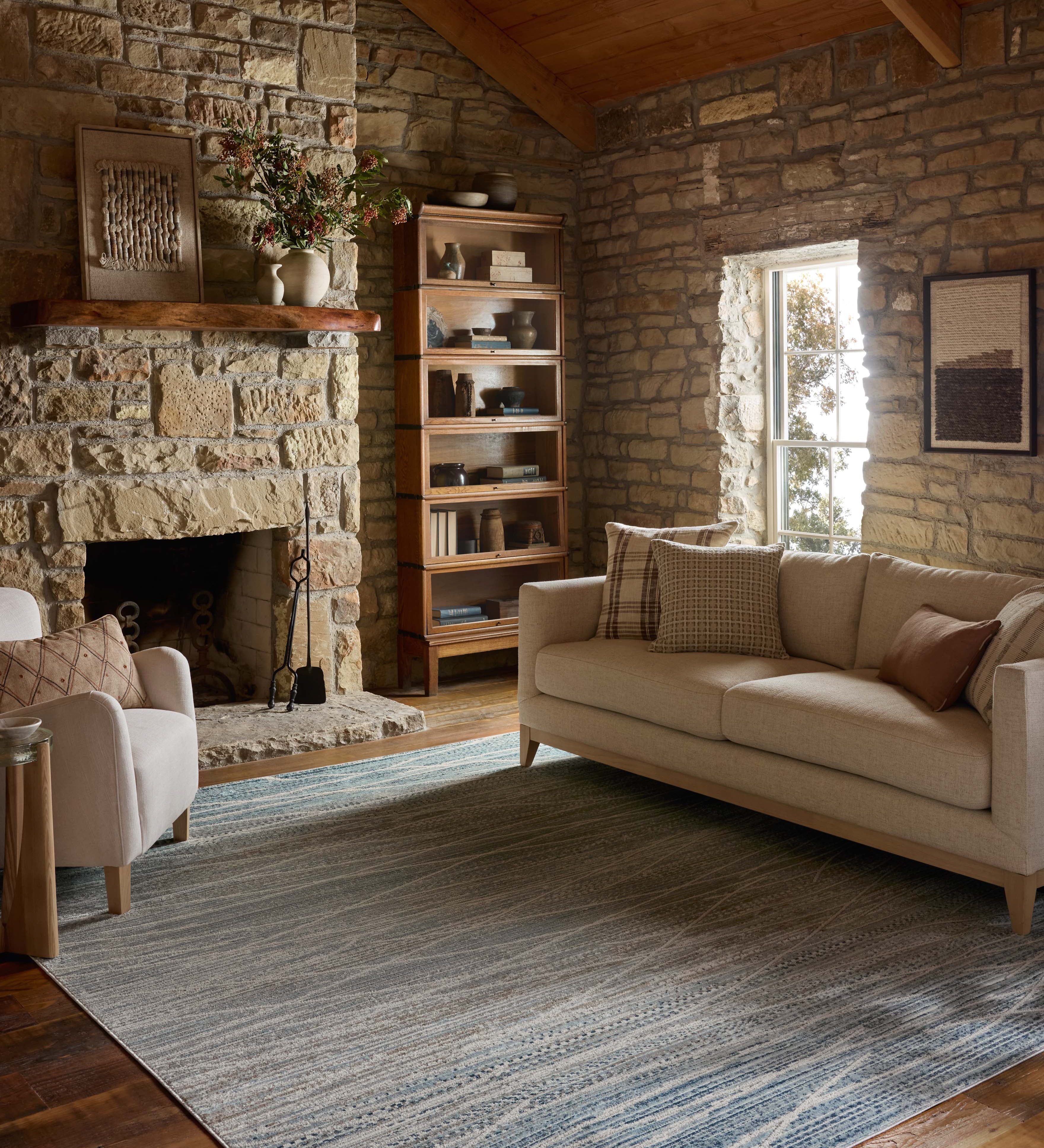 Loloi Townes Natural / Sky Rug RUGS - synthetic Loloi