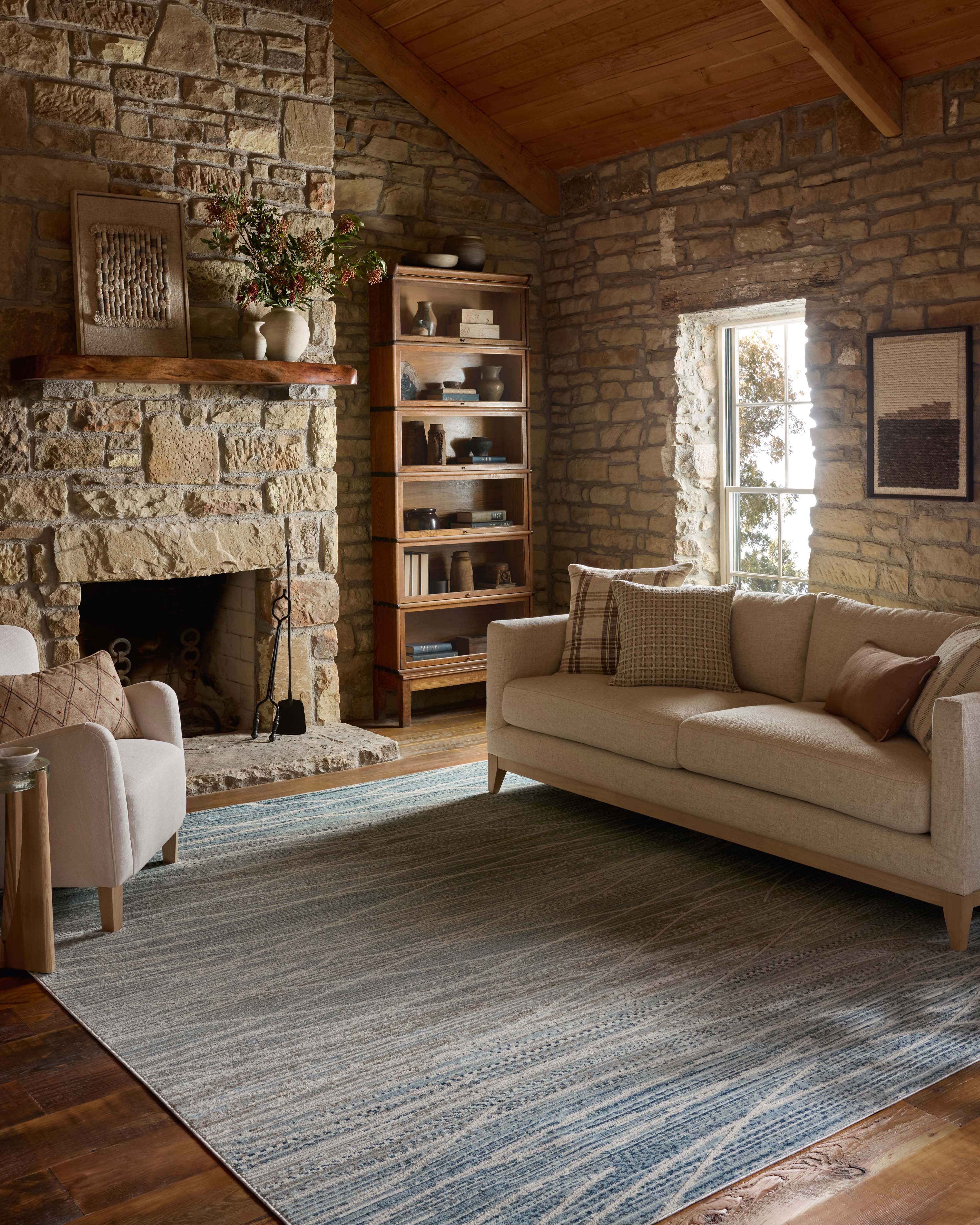Loloi Townes Natural / Sky Rug RUGS - synthetic Loloi