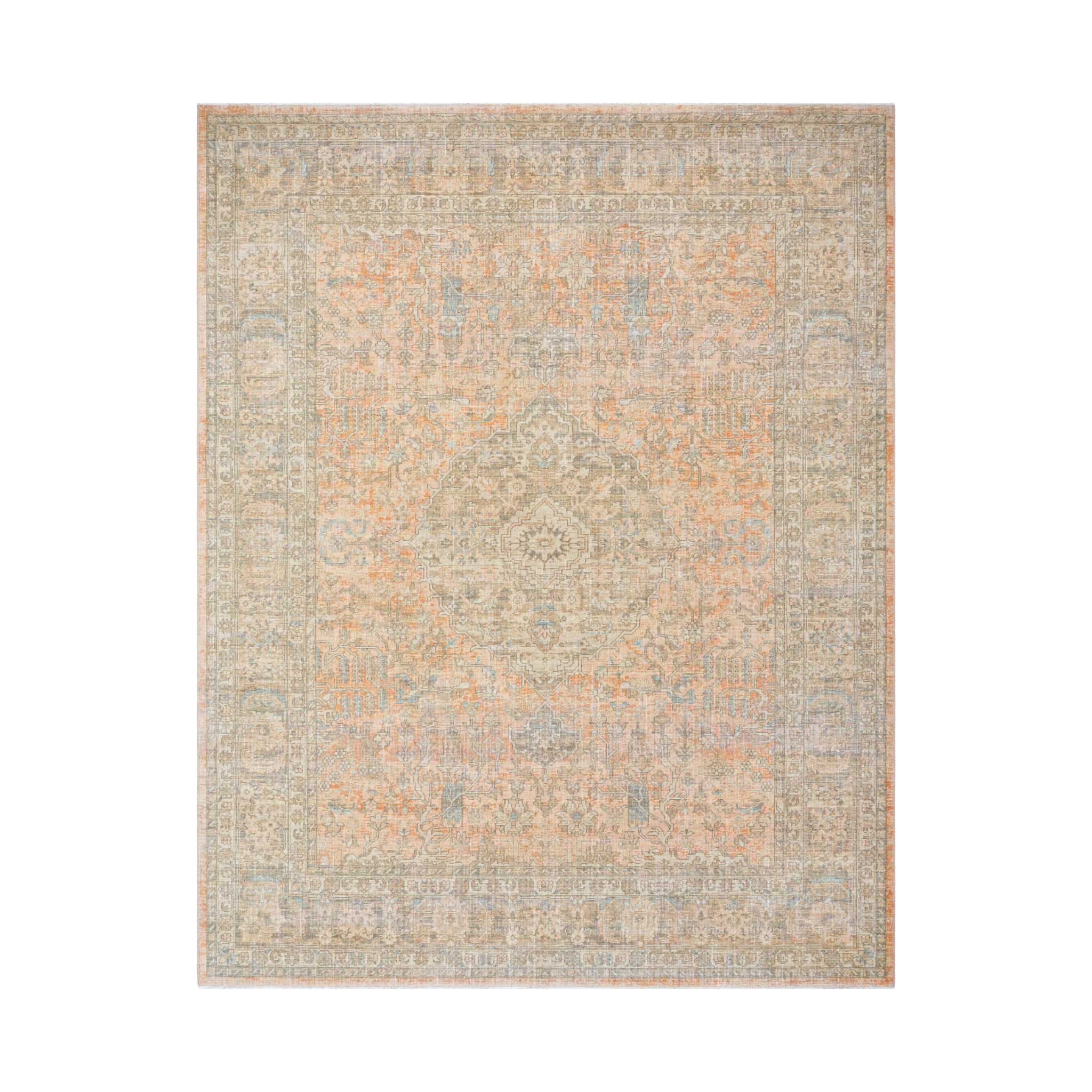 renaissance BORI-2301 Taupe, Light Beige, Tan, Dusty Coral, Denim Rug - Rug & Weave