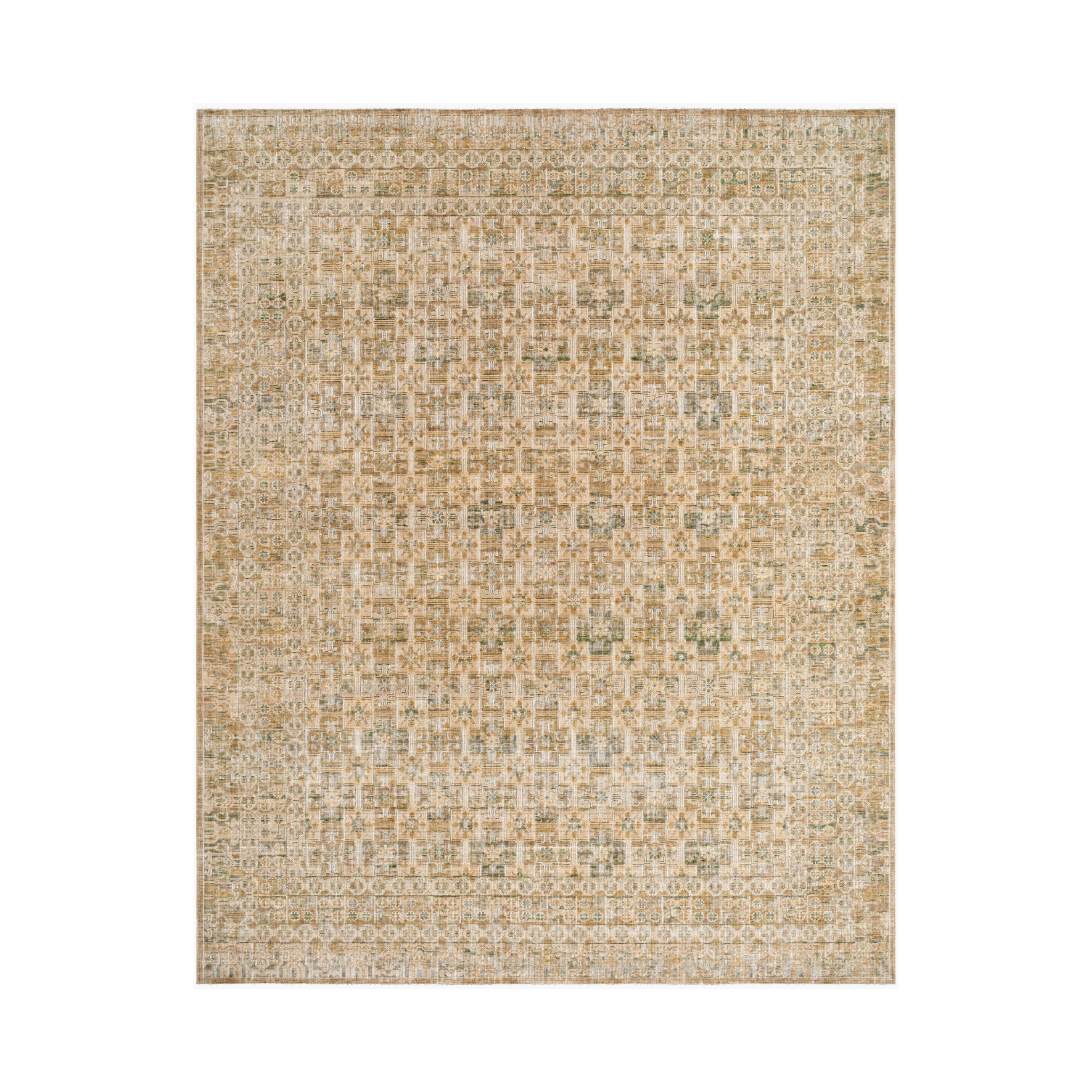 renaissance BORI-2304 Light Beige, Tan, Taupe, Olive Rug - Rug & Weave