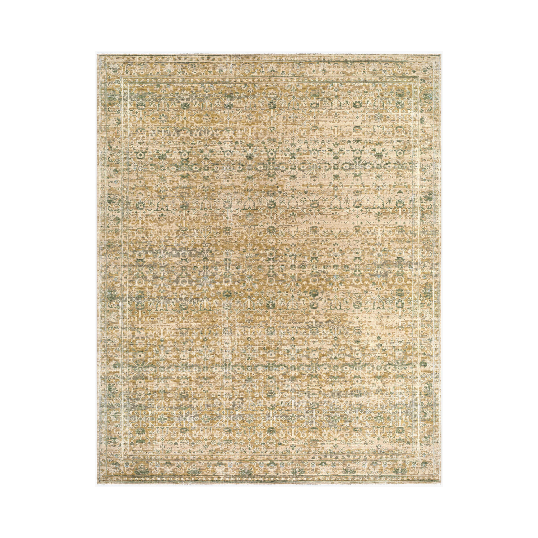 renaissance BORI-2306 Light Beige, Taupe, Tan, Olive Rug - Rug & Weave