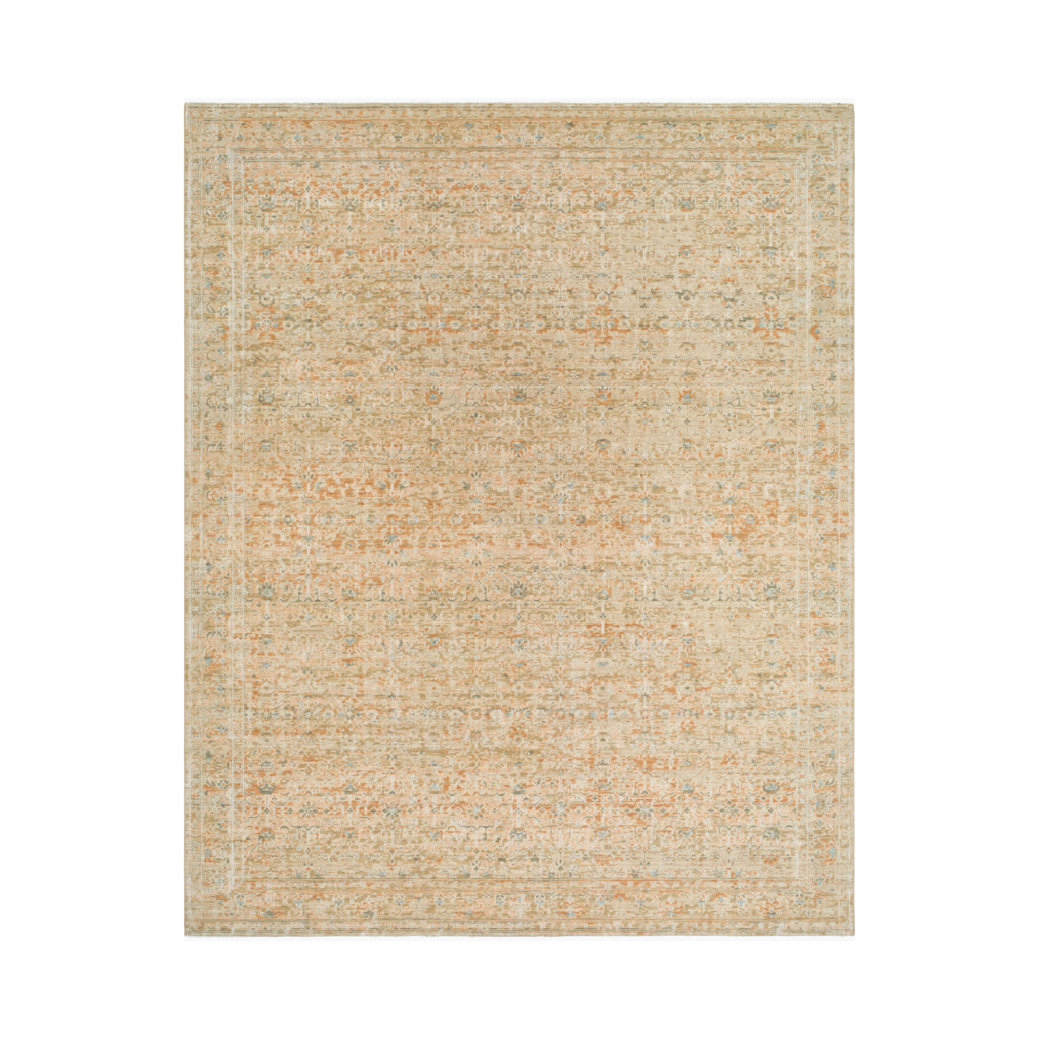 renaissance BORI-2307 Light Beige, Dusty Coral, Tan, Taupe, Denim Rug - Rug & Weave