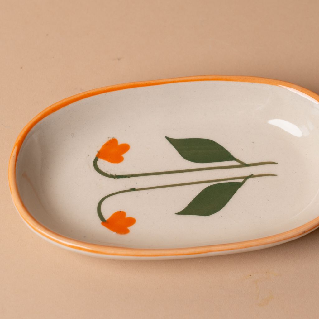 Handmade Floral Stoneware Dish serving bowl Casa Amarosa (Faire)