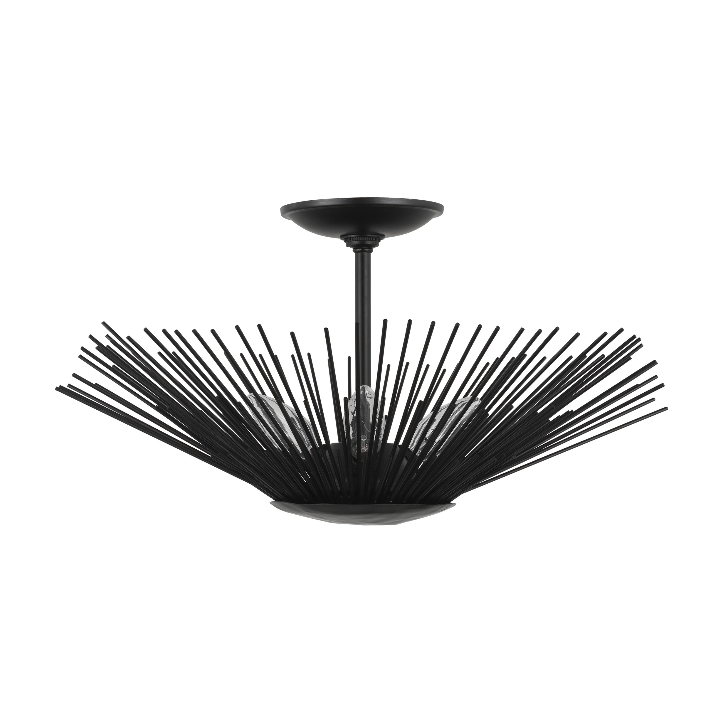 Helios Large Semi-Flush Mount LIGHTING - flush mount Visual Comfort Aged Iron