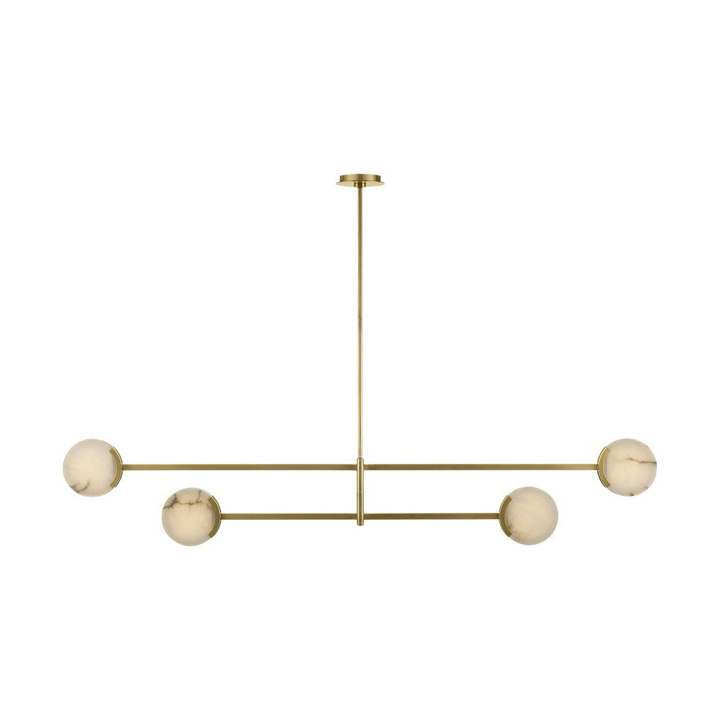 Melange 72" Multi-Positional Chandelier LIGHTING - chandelier Visual Comfort - Signature Antique-Burnished Brass