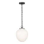 Katie Acorn Pendant LIGHTING - pendant Visual Comfort Bronze White Glass