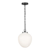Katie Acorn Pendant LIGHTING - pendant Visual Comfort Bronze White Glass