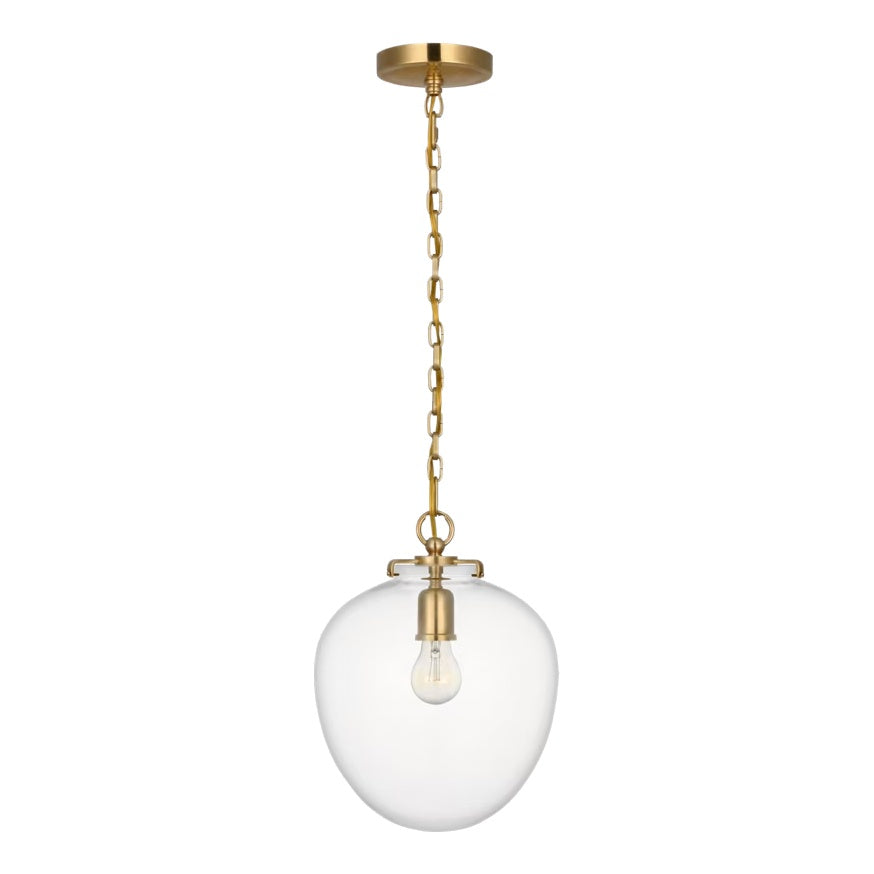 Katie Acorn Pendant LIGHTING - pendant Visual Comfort Antique Brass Clear Glass
