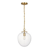 Katie Acorn Pendant LIGHTING - pendant Visual Comfort Antique Brass Seeded Glass