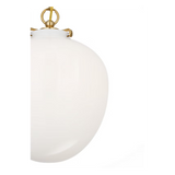 STORE FIXTURE - Katie Acorn Pendant - Antique Brass/White Glass LIGHTING - store fixture Visual Comfort
