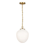 STORE FIXTURE - Katie Acorn Pendant - Antique Brass/White Glass LIGHTING - store fixture Visual Comfort