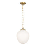 STORE FIXTURE - Katie Acorn Pendant - Antique Brass/White Glass LIGHTING - store fixture Visual Comfort