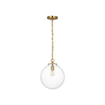 Katie Globe Pendant LIGHTING - pendant Visual Comfort - Signature Hand-Rubbed Antique Brass Clear Glass