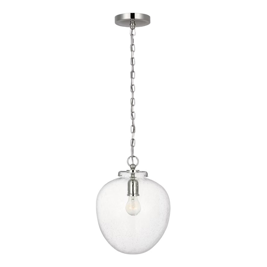 Katie Acorn Pendant LIGHTING - pendant Visual Comfort Polished Nickel Seeded Glass