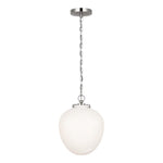 Katie Acorn Pendant LIGHTING - pendant Visual Comfort Polished Nickel White Glass
