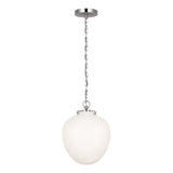 Katie Acorn Pendant LIGHTING - pendant Visual Comfort Polished Nickel White Glass