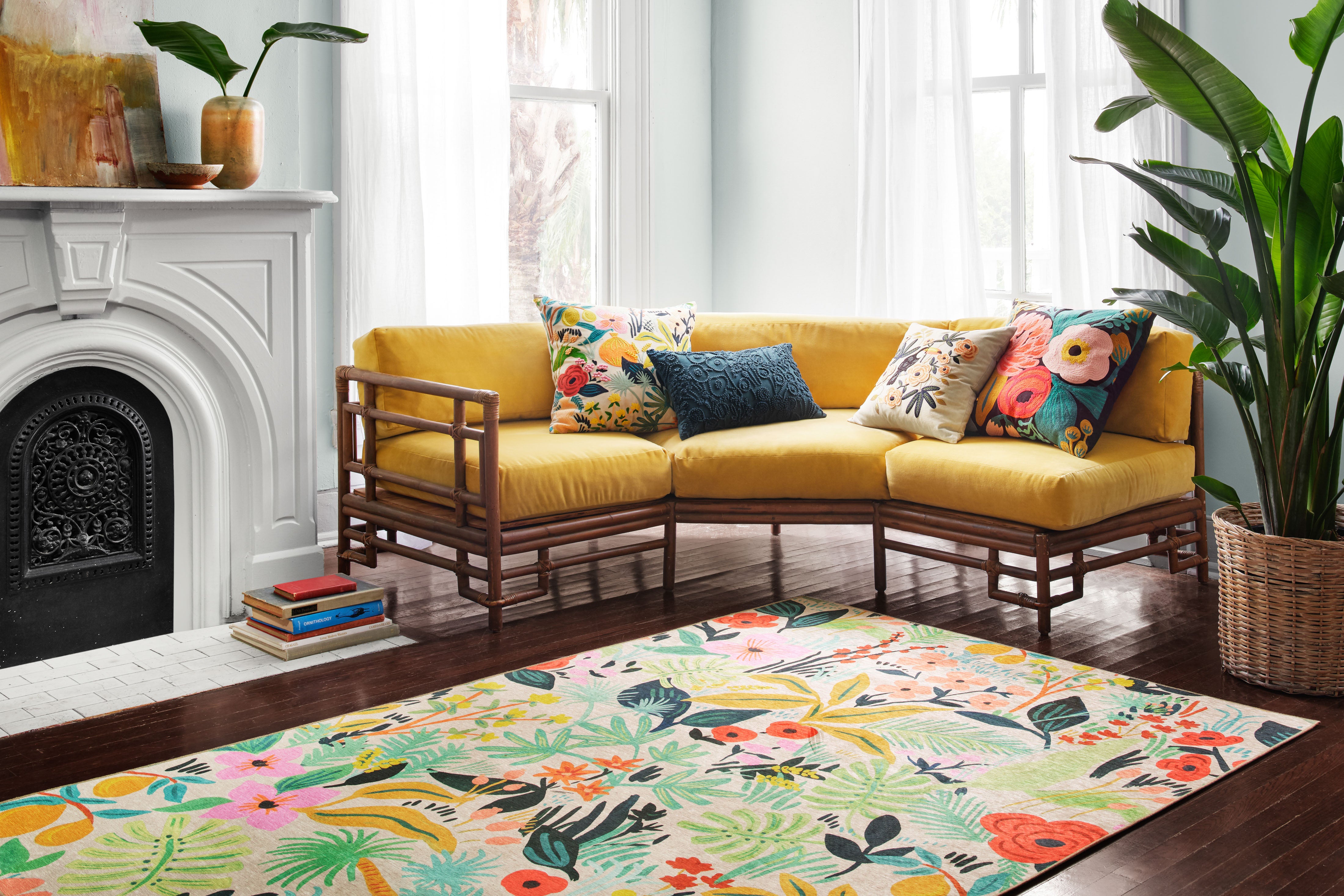 Rifle Paper Co. x Loloi Veranda Cream Rug No.1 RUGS - synthetic Loloi 18" x 18"