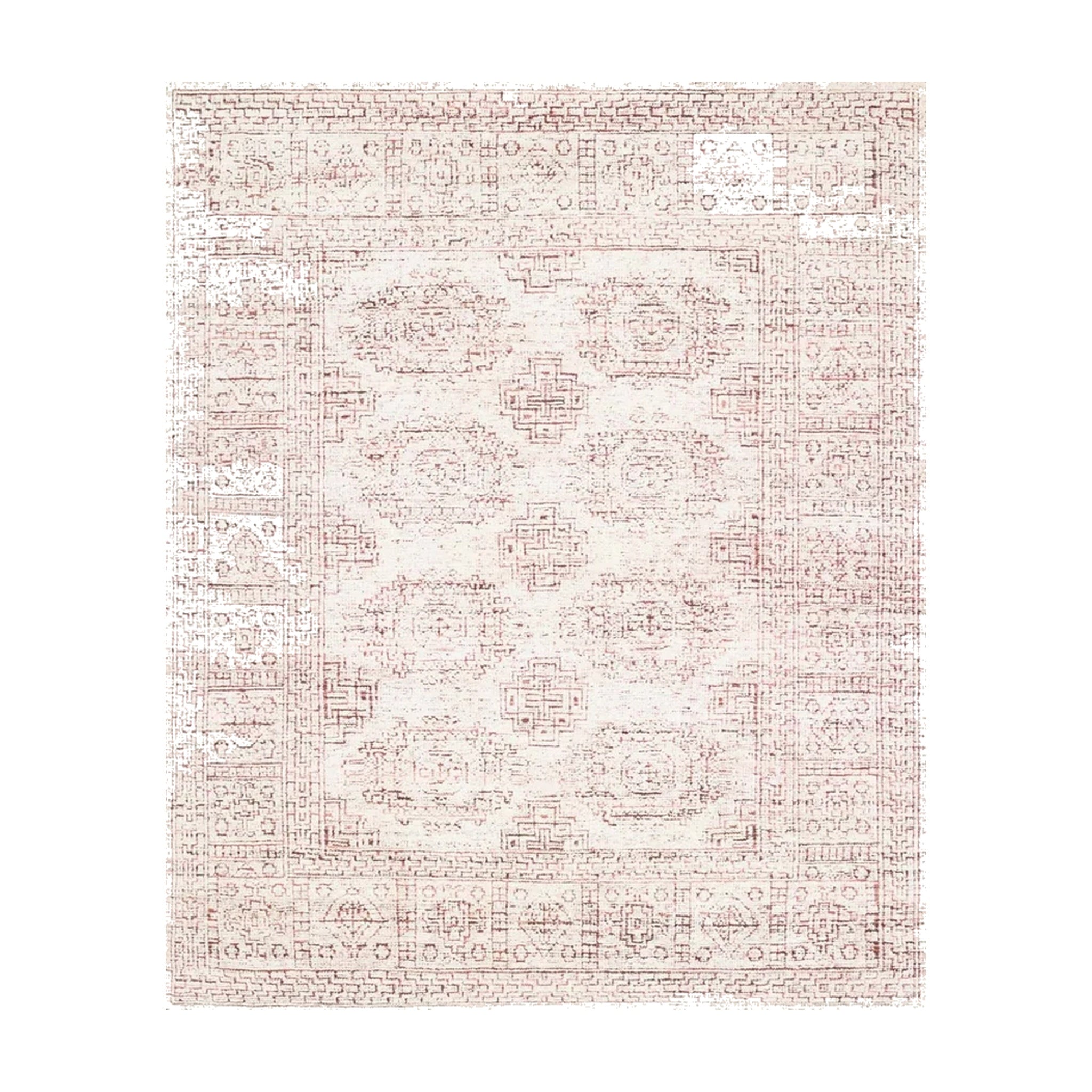 Loloi Vestige White / Berry Rug RUGS - cotton Loloi 18" x 18"