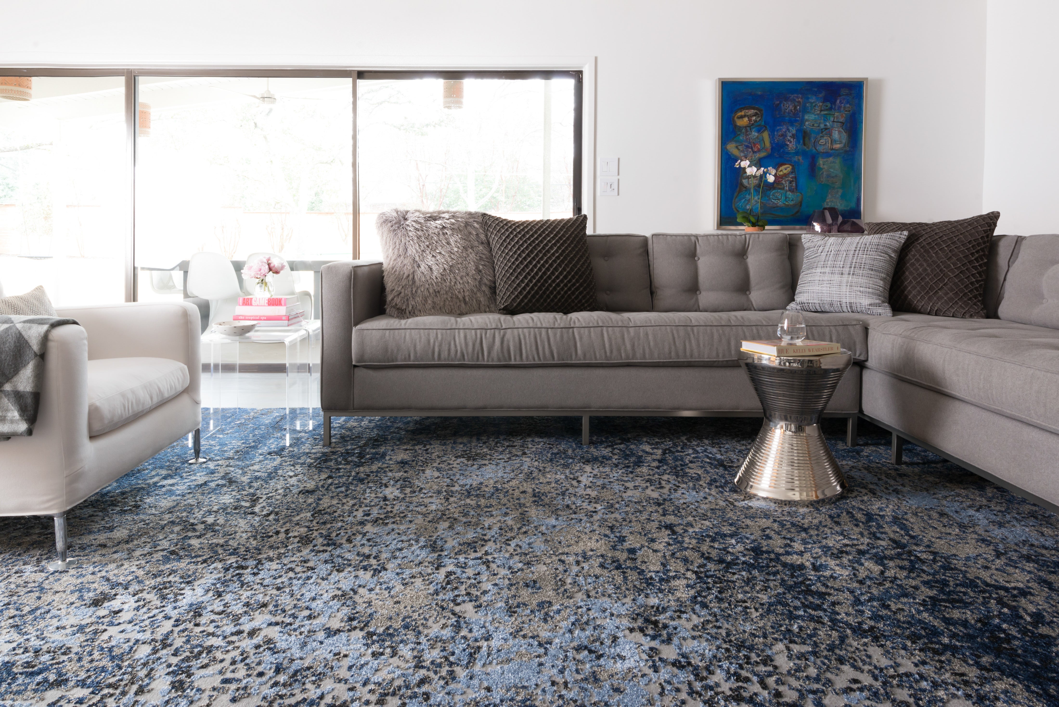 Loloi Viera Grey / Navy Rug RUGS - synthetic Loloi