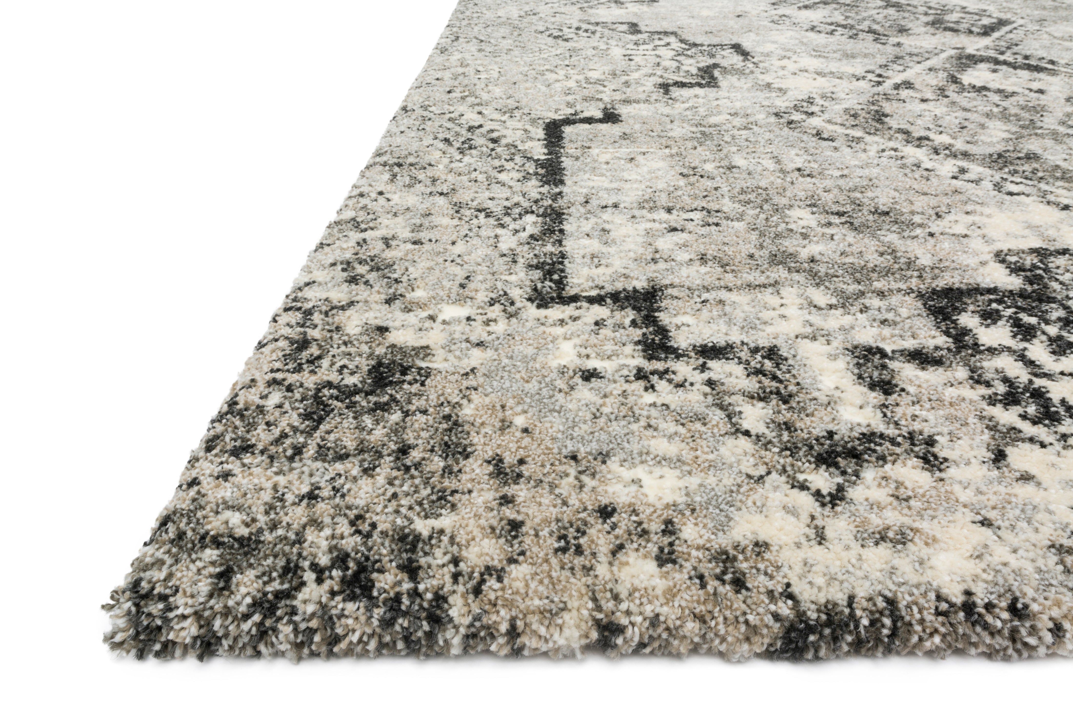 Loloi Viera Grey / Black Rug RUGS - synthetic Loloi