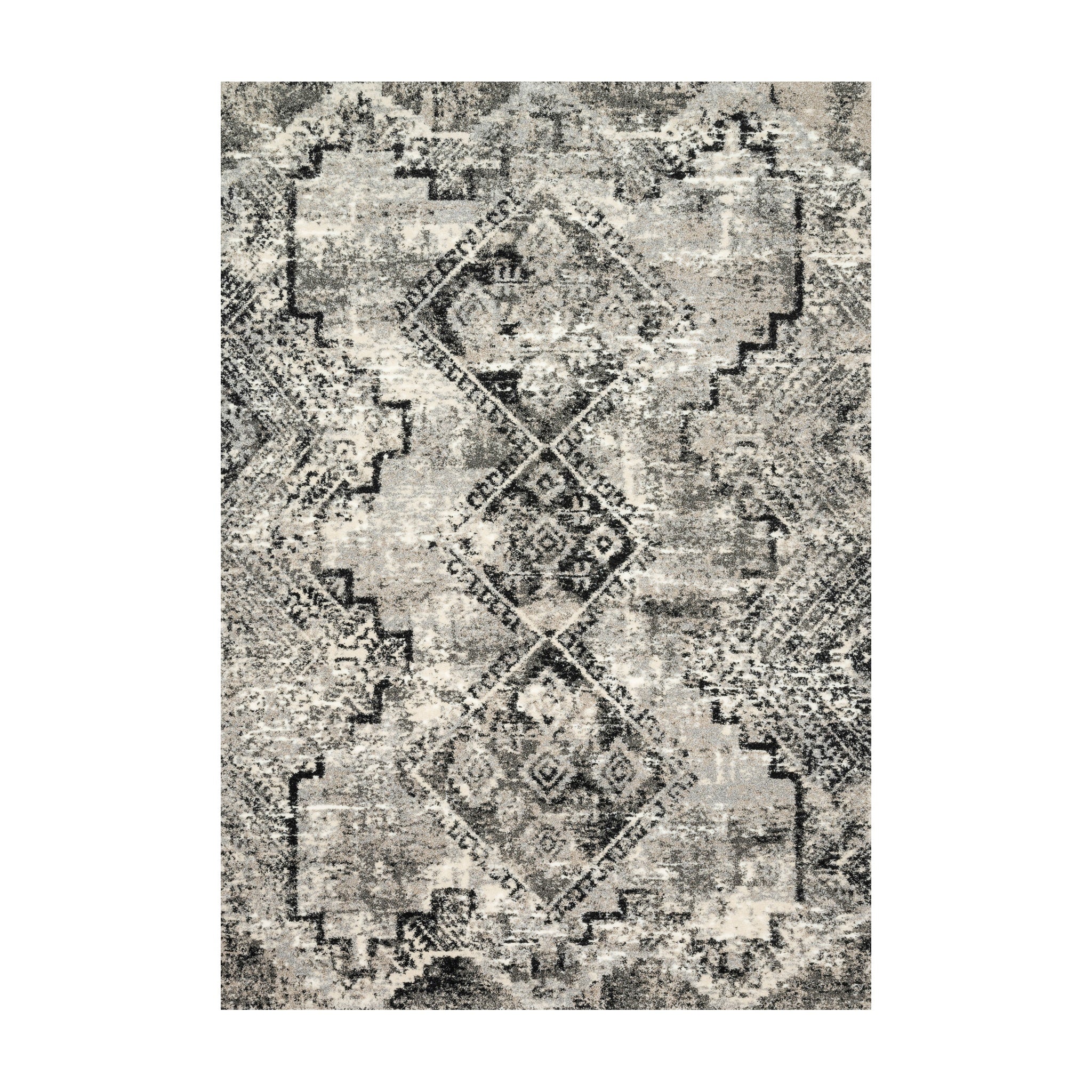 Loloi Viera Grey / Black Rug RUGS - synthetic Loloi 18" x 18"