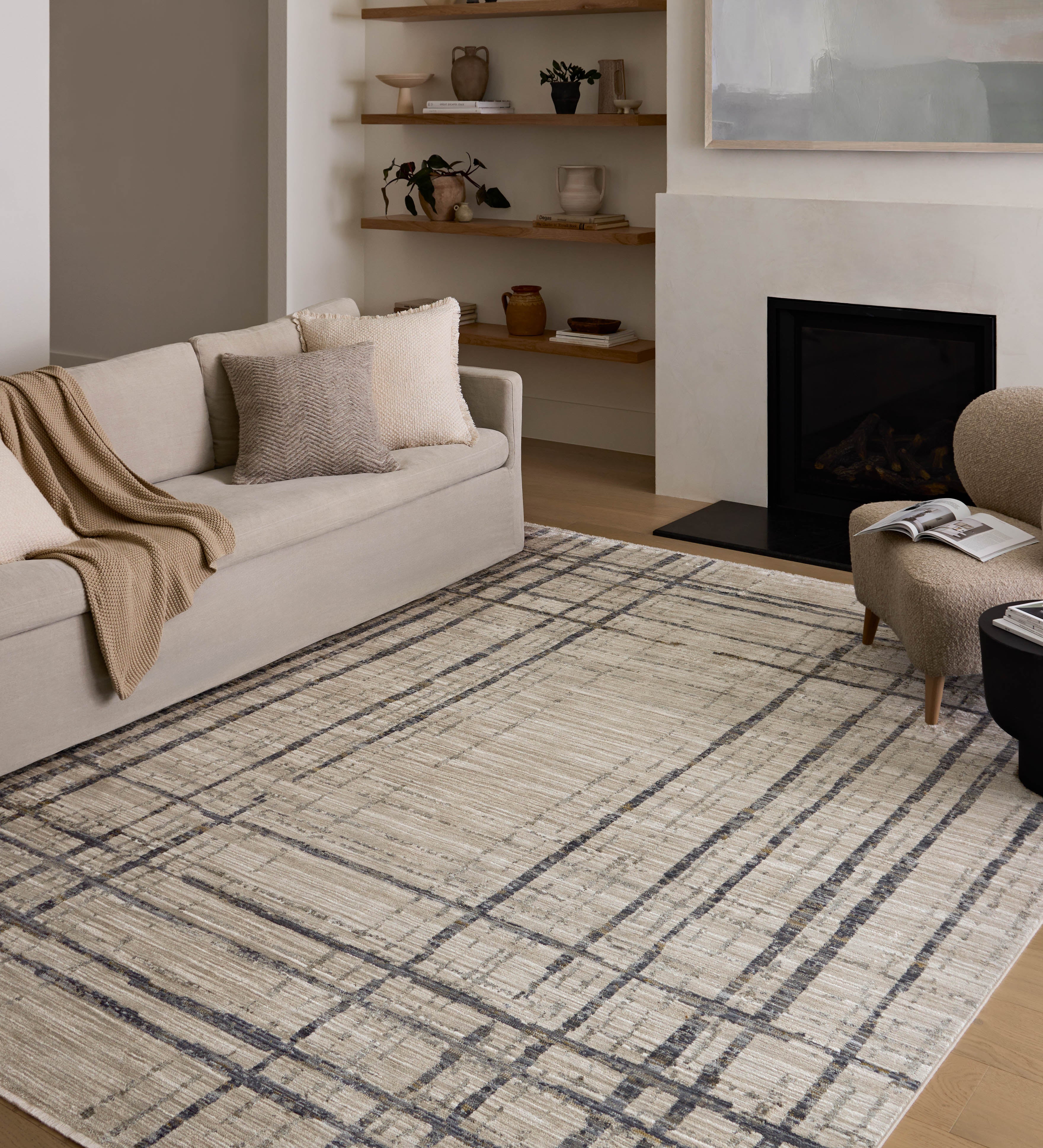 Loloi Wade Beige / Midnight Rug RUGS - synthetic Loloi