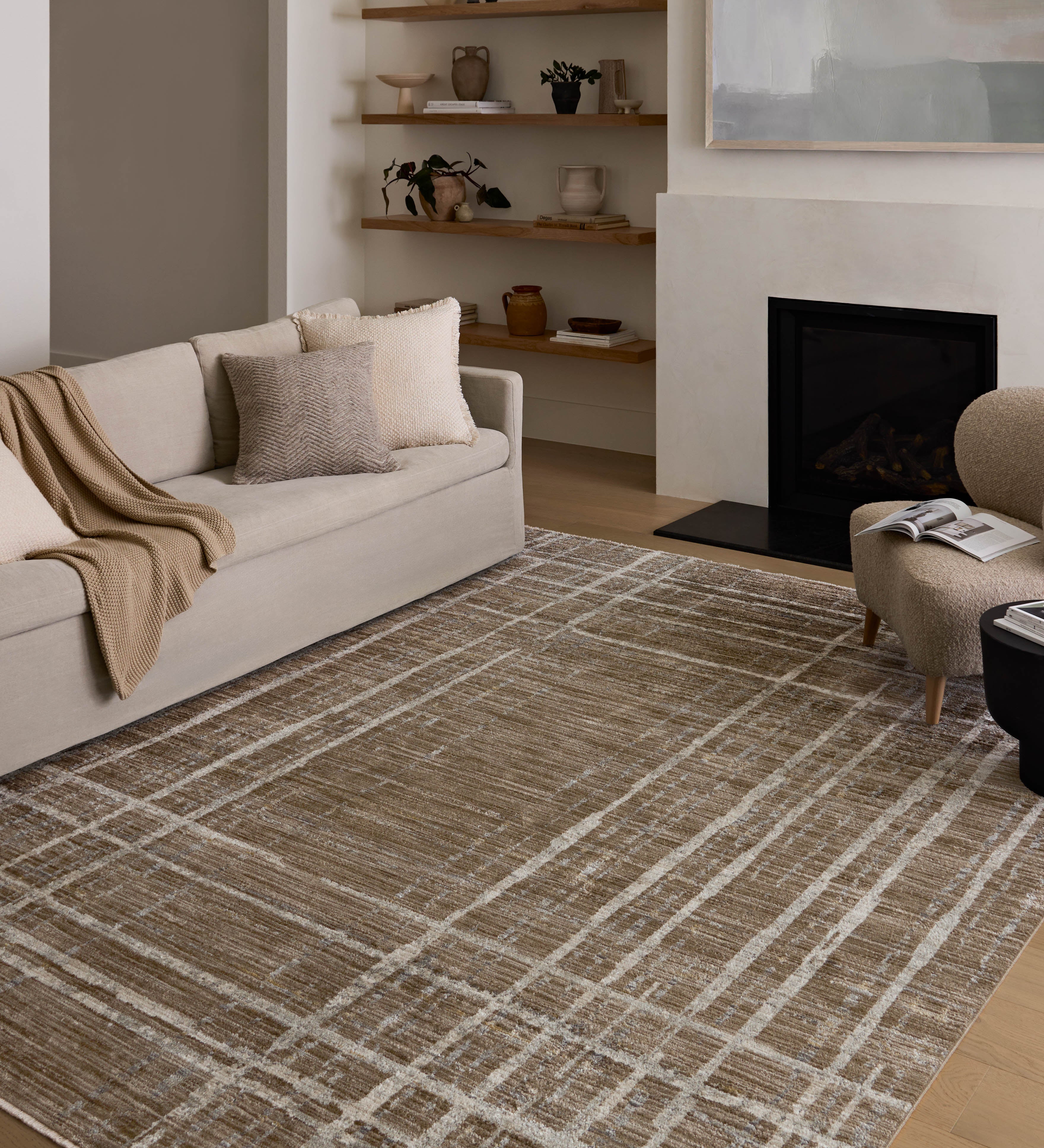 Loloi Wade Brown / Stone Rug RUGS - synthetic Loloi