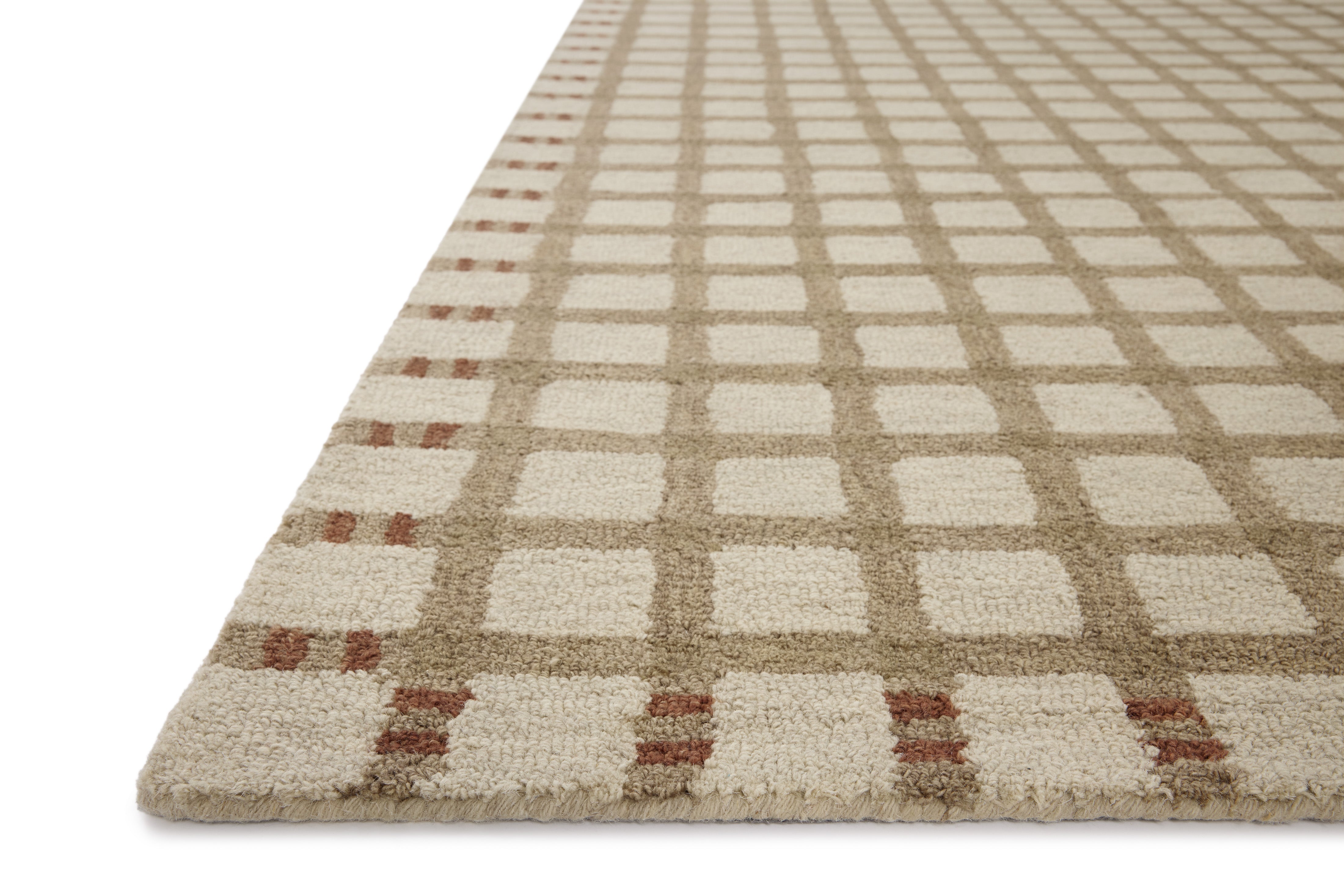 Magnolia Home by Joanna Gaines x Loloi Waylon Natural / Rust Rug RUGS - wool Loloi